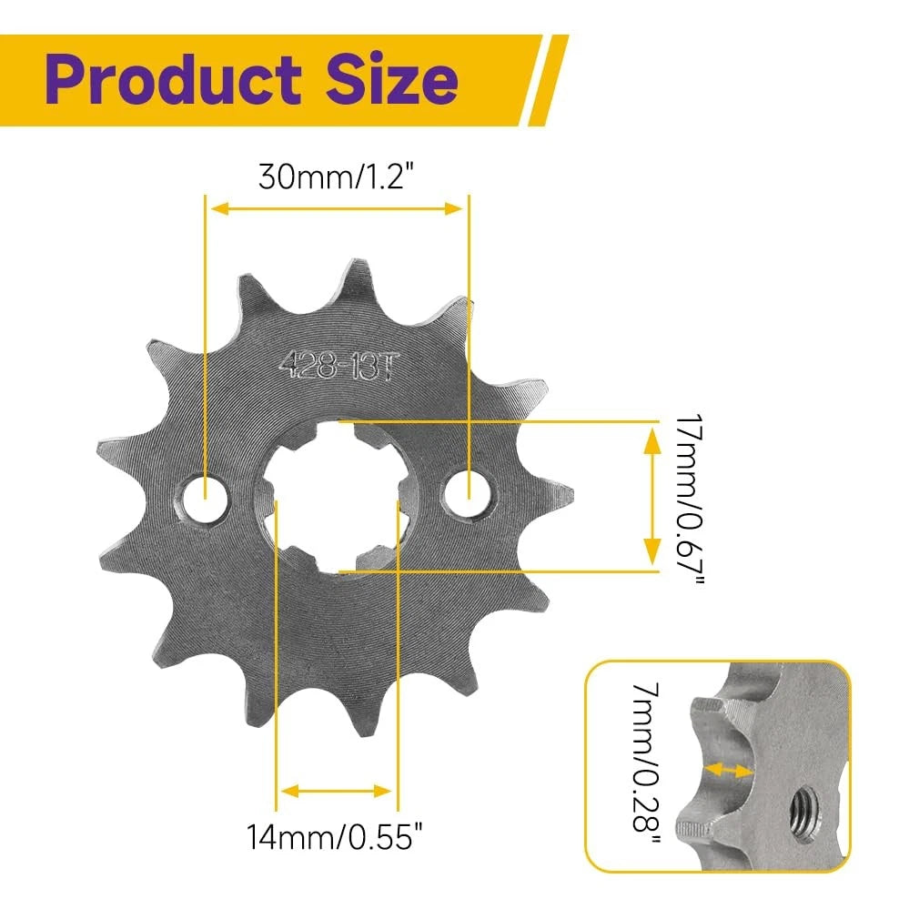 428 13T 17mm Front Engine Sprocket for Motorcycle (Compatible)