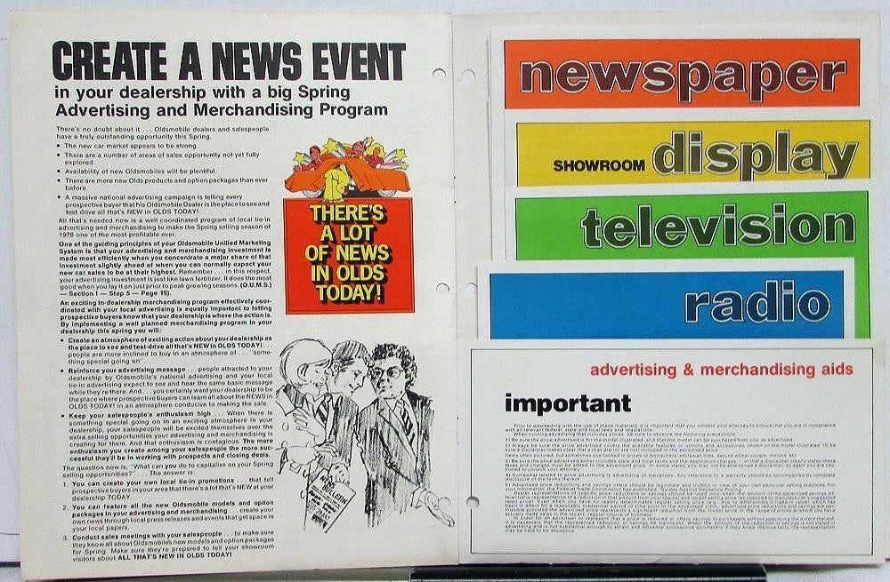 Dealers Advertising Merchandising Materials for Oldsmobile (1978)
