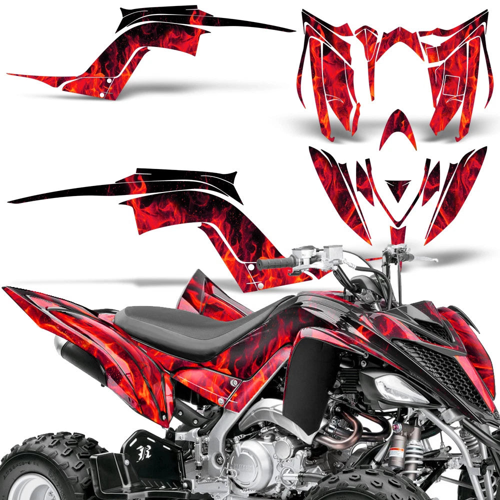 ATV Graphics Kit Sticker Decal for Yamaha Raptor 700R (2013–2022) ICE RED