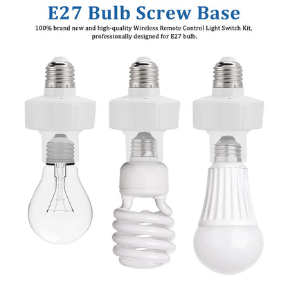 Wireless Remote Control E27 Screw Bulb Base Holder for