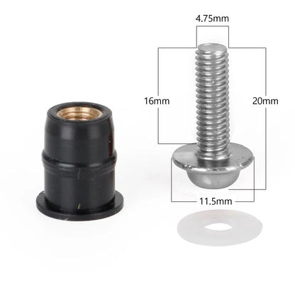 10 Pack of M5x16 Motorcycle Windshield Screen Screw Bolts