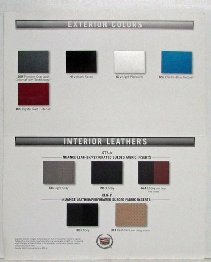 Exterior and Interior Color Selections for 2008 Cadillac V-Series