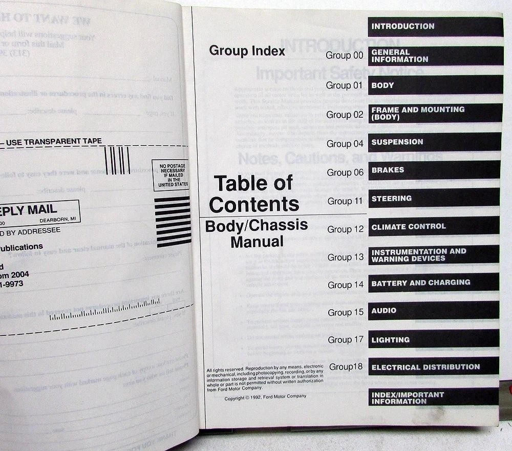 Service Manual for Ford L-Series Truck (1993)