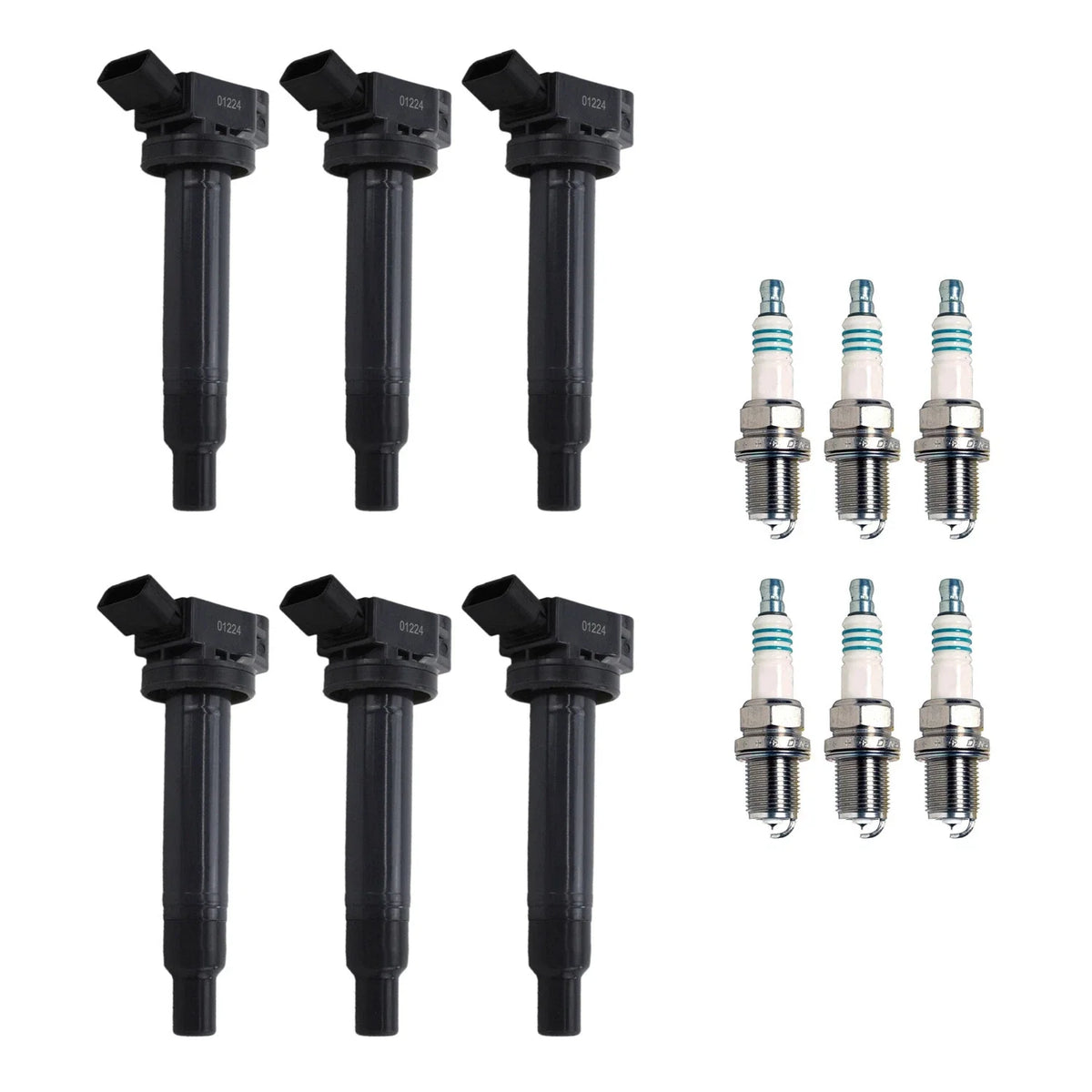 Set of 6 Denso Ignition Coils & Iridium Spark Plugs for Camry ES330 Highlander V6 (2002–2006)
