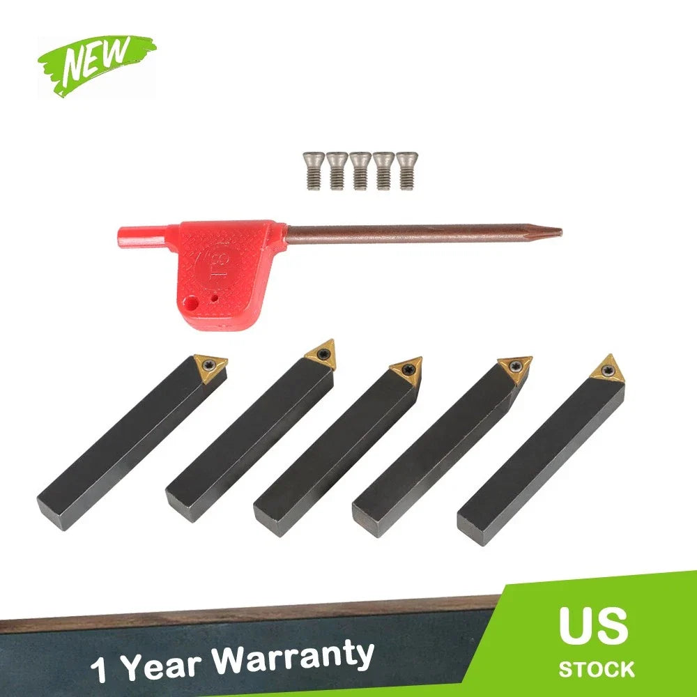 Indexable Turning Tool Set - 5 Pieces for Milling (Box Included)
