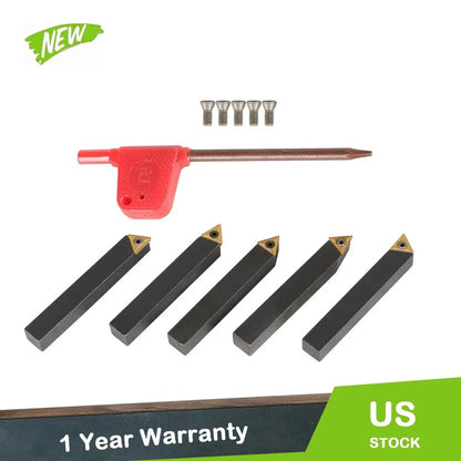 Indexable Turning Tool Set - 5 Pieces for Milling (Box Included)