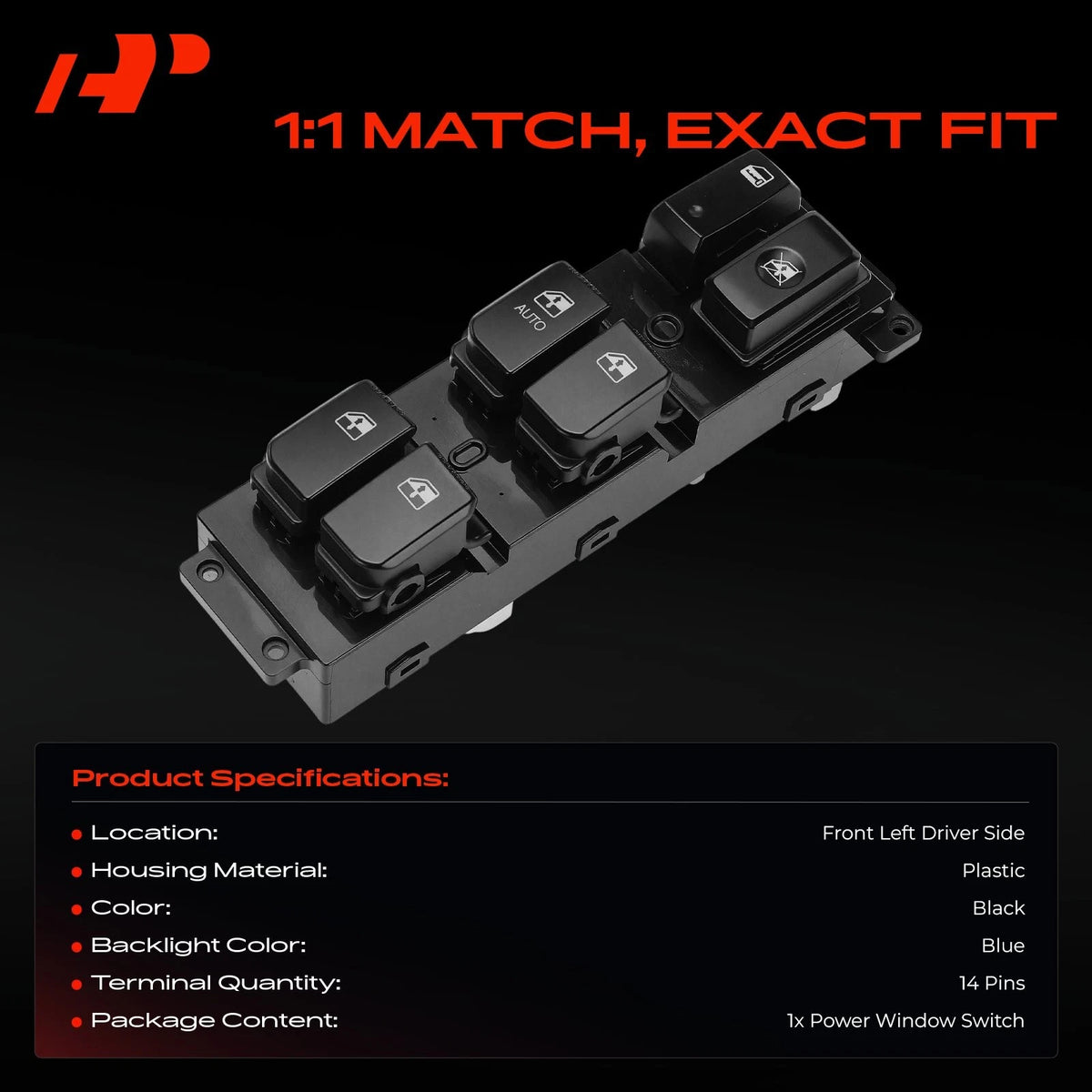 Front Left Power Window Switch for Hyundai Santa Fe (2007–2011) 93570-2B100