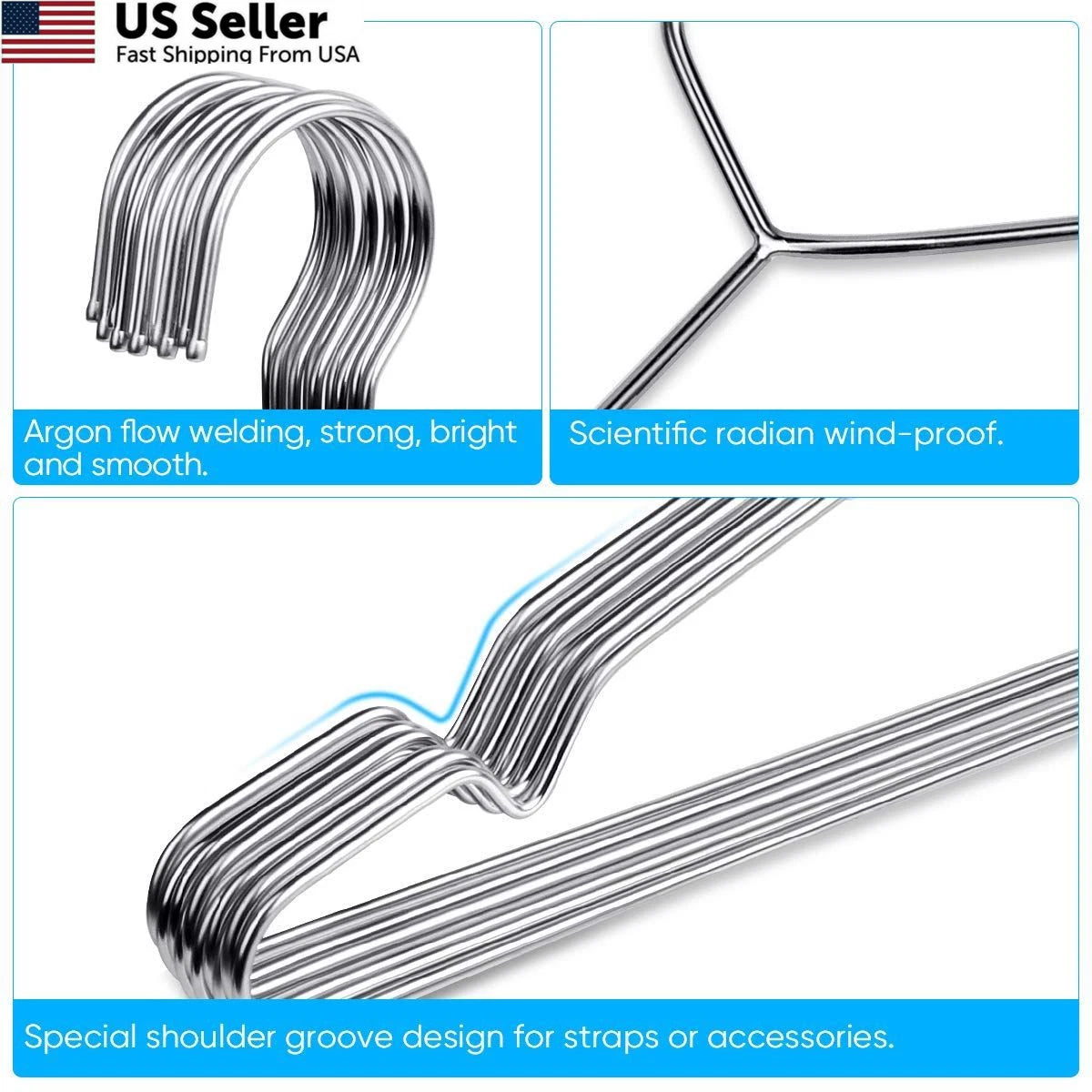 10 Pack Wire Coat Hangers for