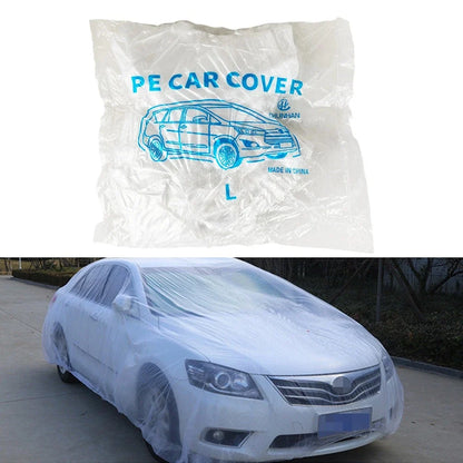 Universal Use Clear Plastic Car Covers - 5 Pack (Garage Dust Rain)