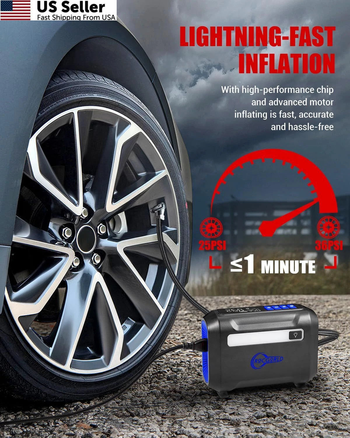 Portable Air Compressor Tire Inflator for R8 (2015–2023)