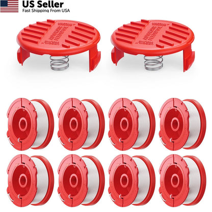 8 Spools & 2 Caps for Craftsman Weedeater (Compatible)