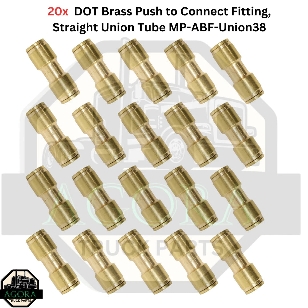 20x Brass Push to Connect Fitting for Straight Union Tube