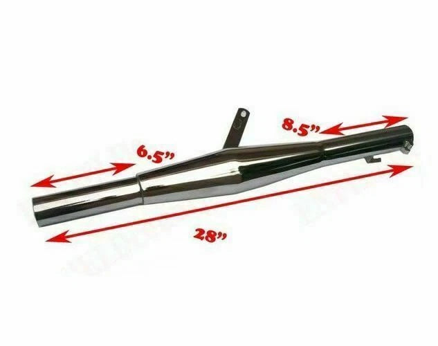 Rocket Exhaust Silencer for Royal Enfield (Compatible, Chrome Plated)
