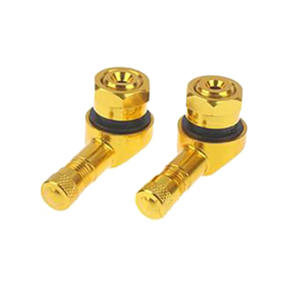 Set of 4 Yellow 90 Degree Aluminum Motorcycle Valve Stems Universal