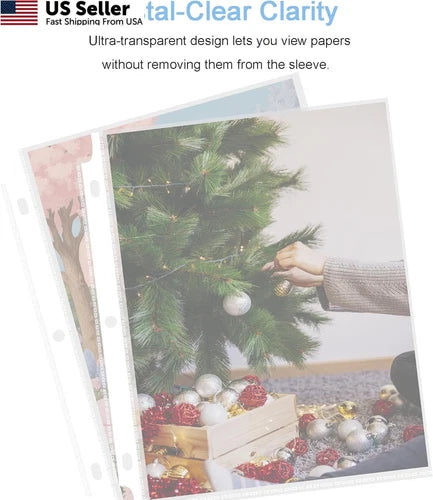 100 Pack Clear Sheet Protectors for 8.5 x 11 Documents