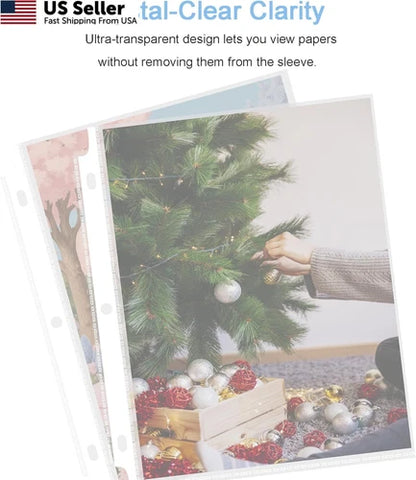 100 Pack Clear Sheet Protectors for 8.5 x 11 Documents