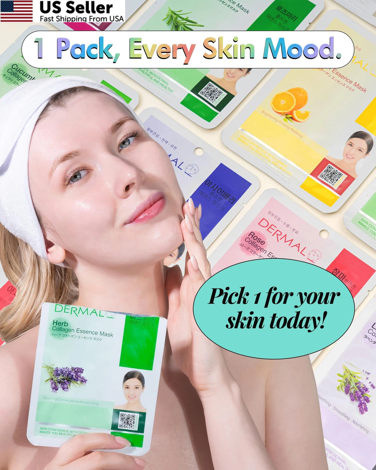 24 Count Facial Mask Combo Pack for Skincare Routine