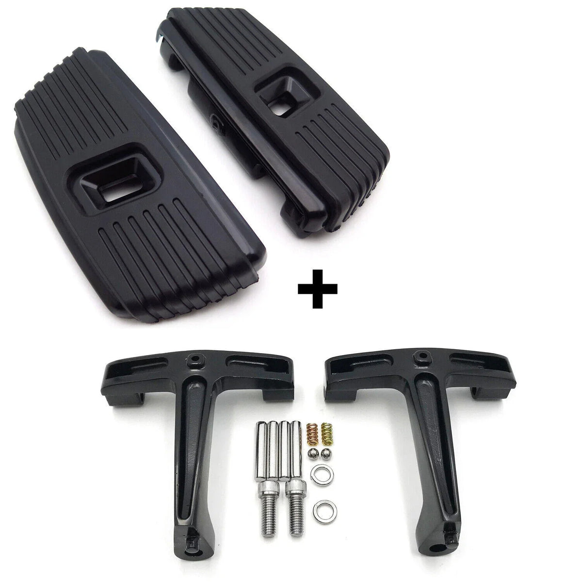 Black Passenger Floorboard Kit for 1993-2008 Harley Touring Models