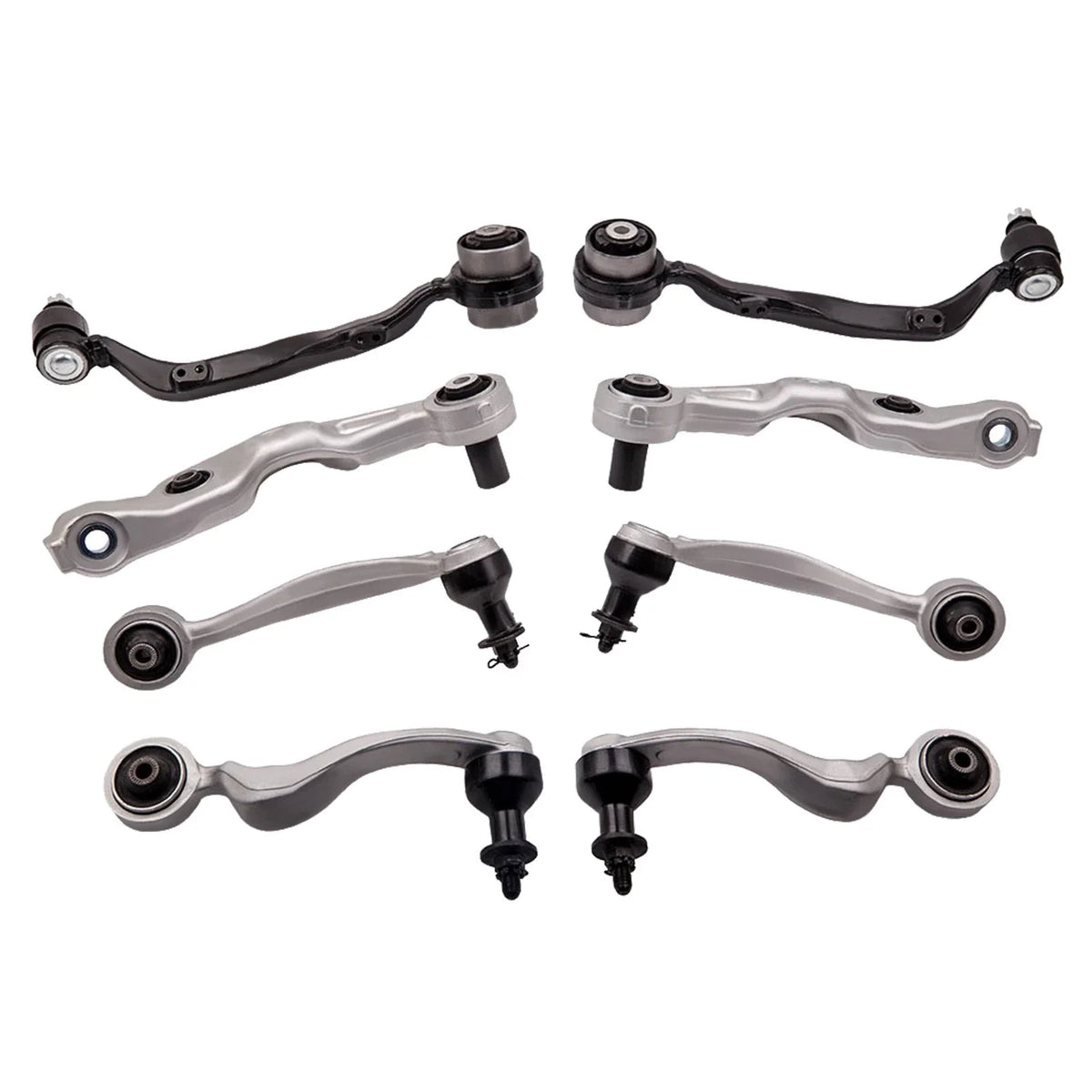 8 Pcs Control Arm for Lexus LS460 RWD (2009–2017) Black & Silver