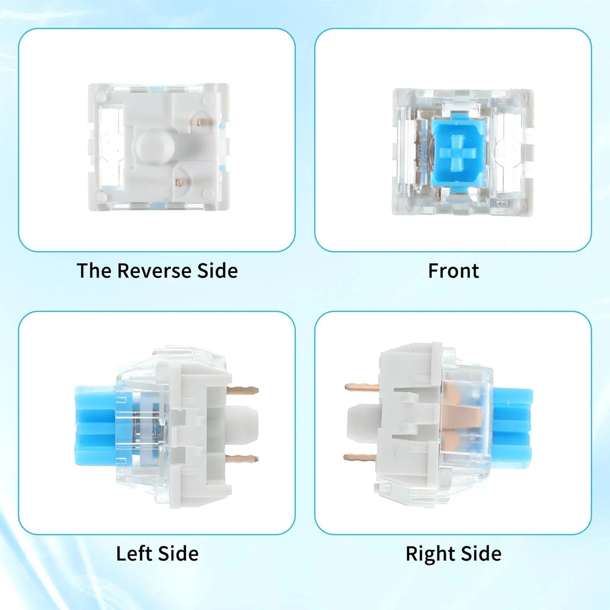 30 Pcs Mechanical Keyboard Switches 3 Pin Blue Clicker Replacement