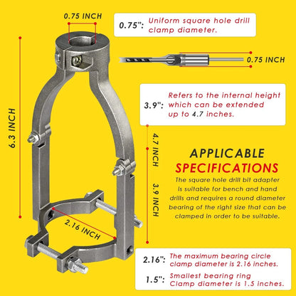 Square Hole Drill Bit Adapter for Easy Installation and Disassembly