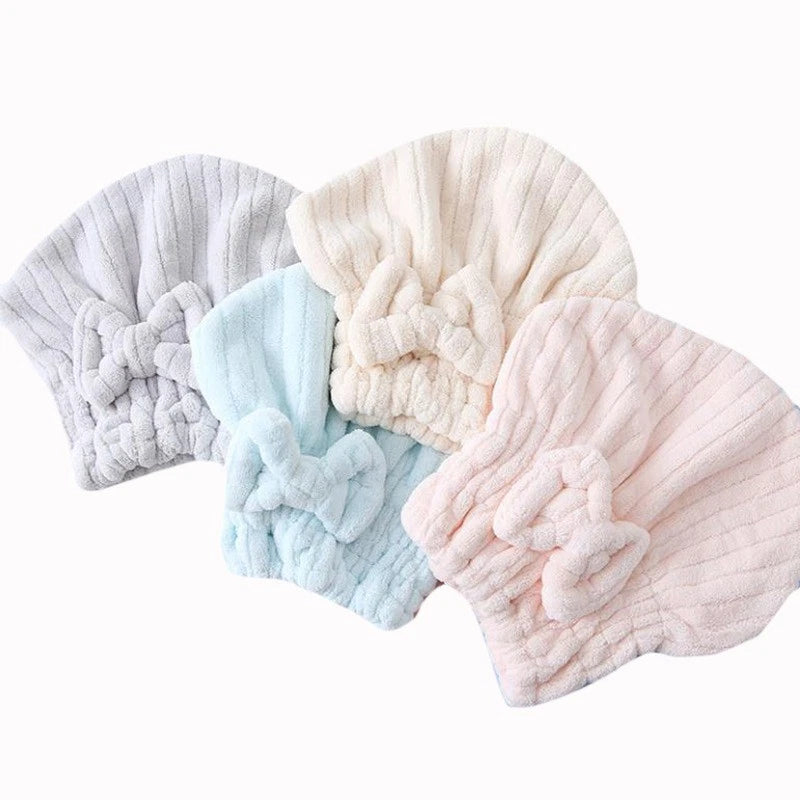 Absorbent Quick-Dry Women's Bow French Drying Cap - Thick Cute Turban