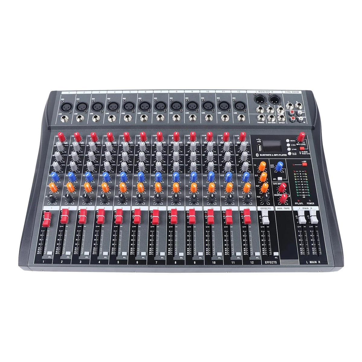 12-Channel USB Bluetooth Live Studio Audio Mixer Console