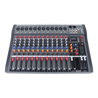 12-Channel USB Bluetooth Live Studio Audio Mixer Console