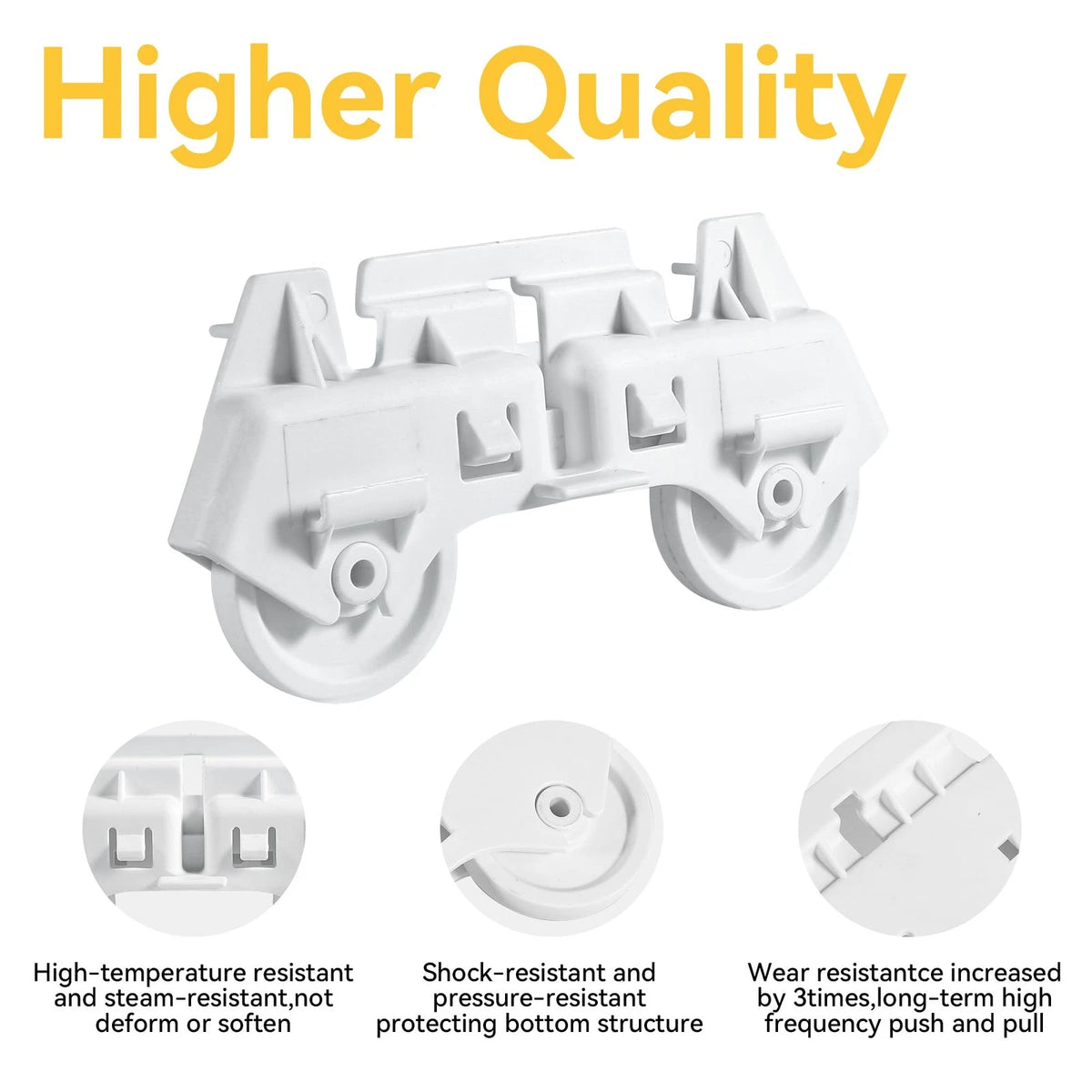 Lower Rack Wheel Roller Assembly for Dishwasher (WPW10082868)