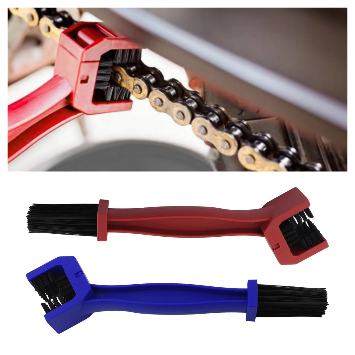 2X Motorcycle Chain Brush for Universal Use (9.651.961.26 inch)