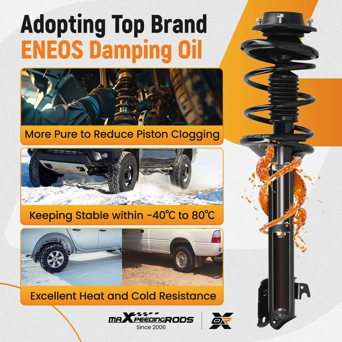 Pair of Front Struts with Spring Suspension for 2000-2004 Subaru Outback Baja