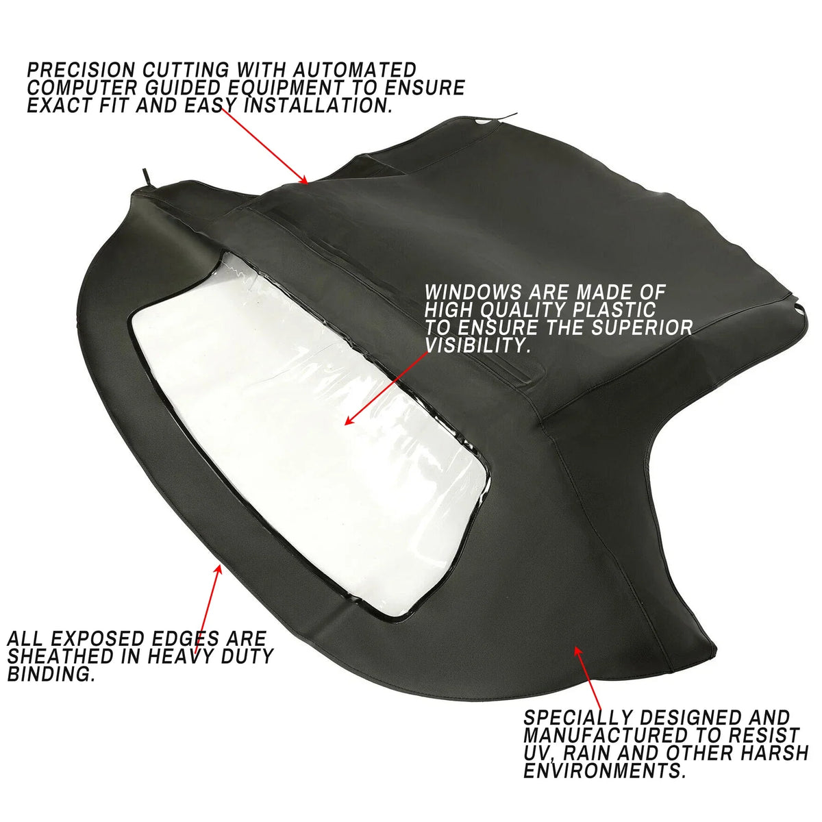 Black Soft Top with Clear Window for BMW Z3 Convertible (1996-2002)