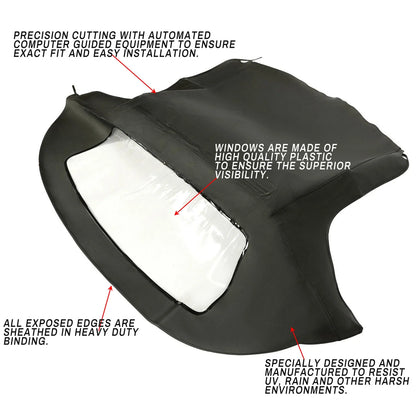 Black Soft Top with Clear Window for BMW Z3 Convertible (1996-2002)
