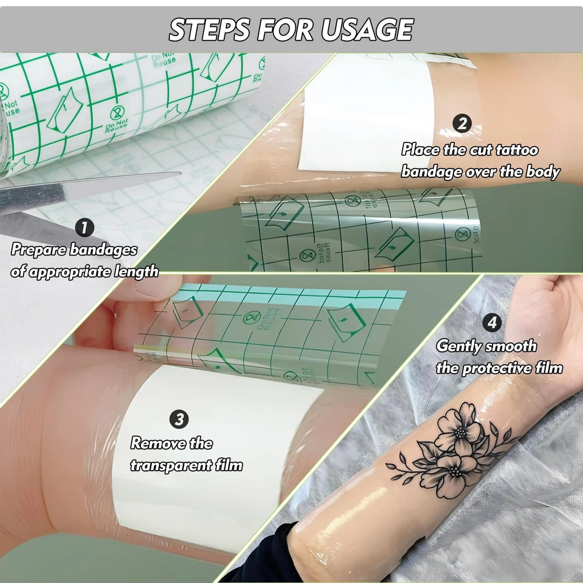 Tattoo Aftercare Bandage Roll 6" x 2 Yard - Waterproof Second Skin Cover