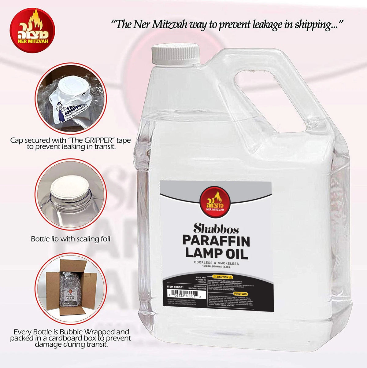 1 Gallon Paraffin Lamp Oil - Clear Smokeless Odorless Clean Burning Fuel