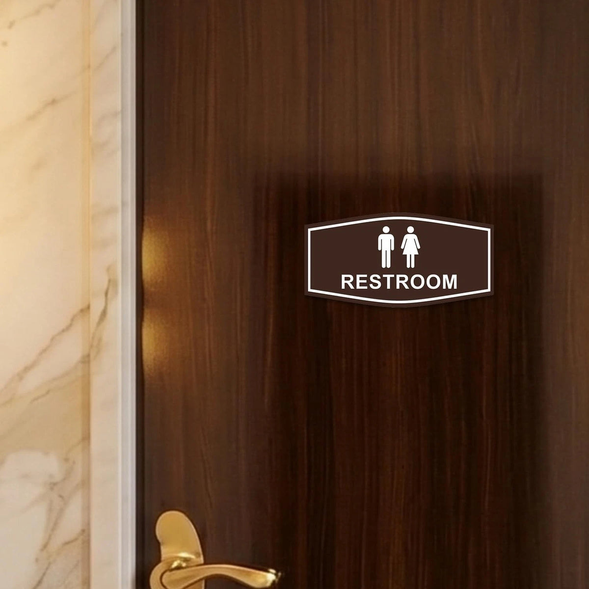 Restroom Sign for Unisex (Brushed Gold)