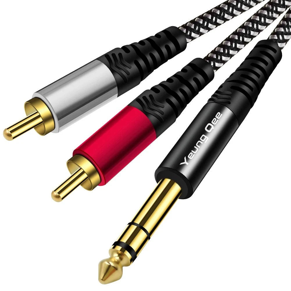 6 ft 6.35mm to 2RCA Cable for Audio Devices