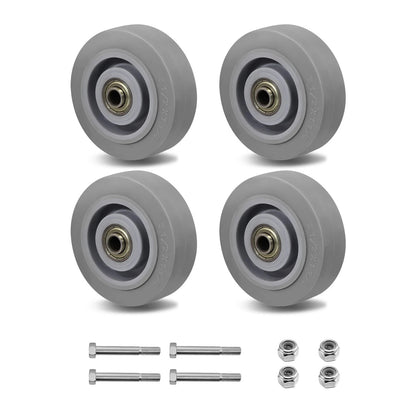 Set of 4 Thermoplastic Rubber Caster Wheels 3.5 Inch Heavy Duty