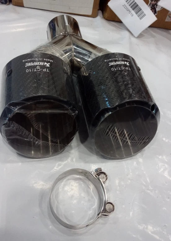 Carbon Fiber Style Dual Pipe Exhaust Tip 2.5in Inlet D254010CFM