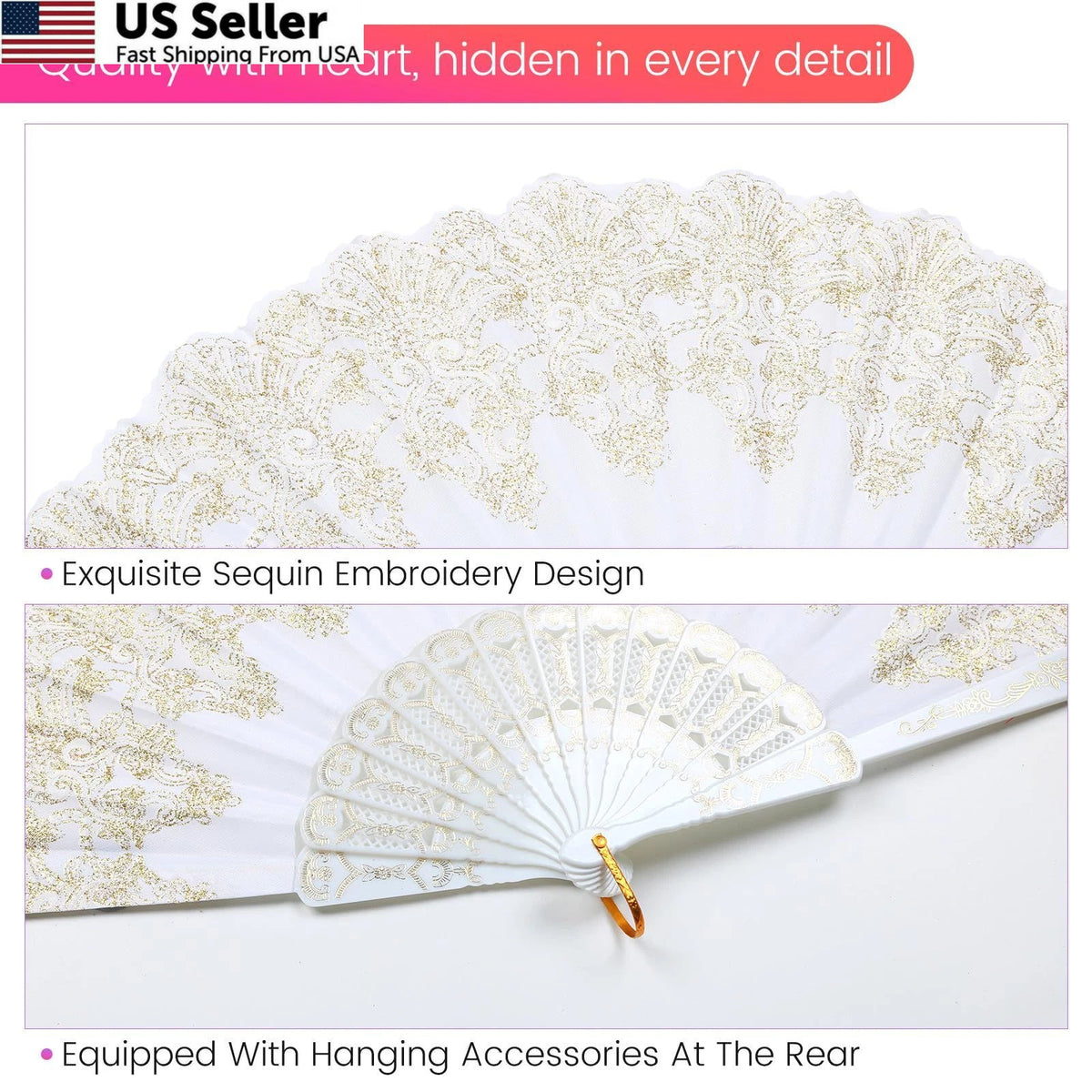 Spanish Folding Retro Pattern Hand Fan for Women (Handheld)