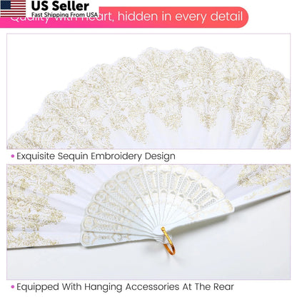 Spanish Folding Retro Pattern Hand Fan for Women (Handheld)