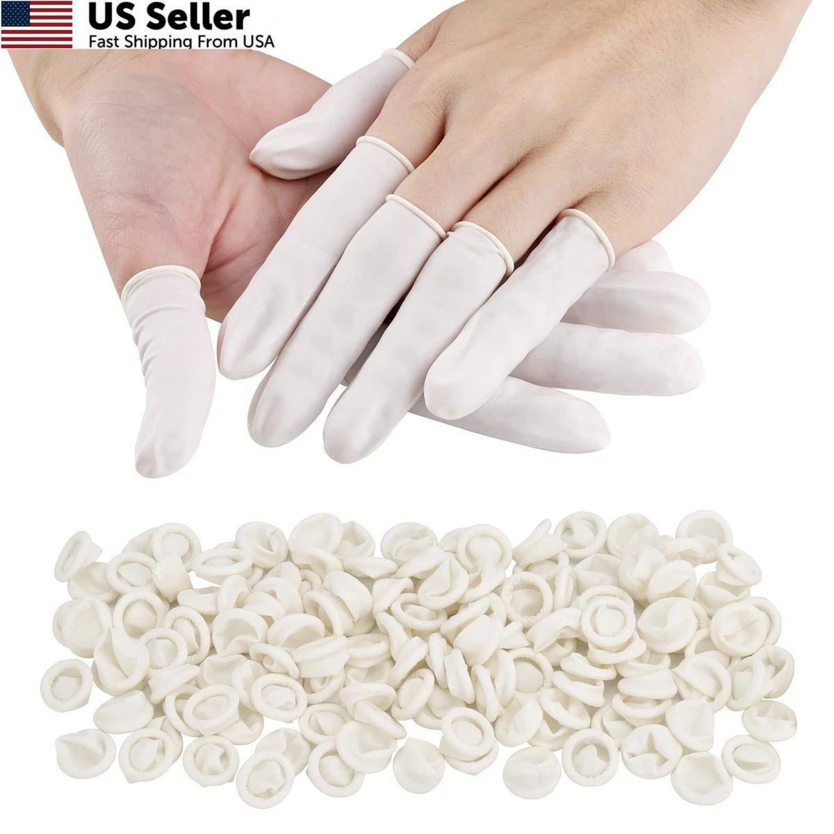 300 Pcs Finger Cots for Protective Fingertips (Small, White)