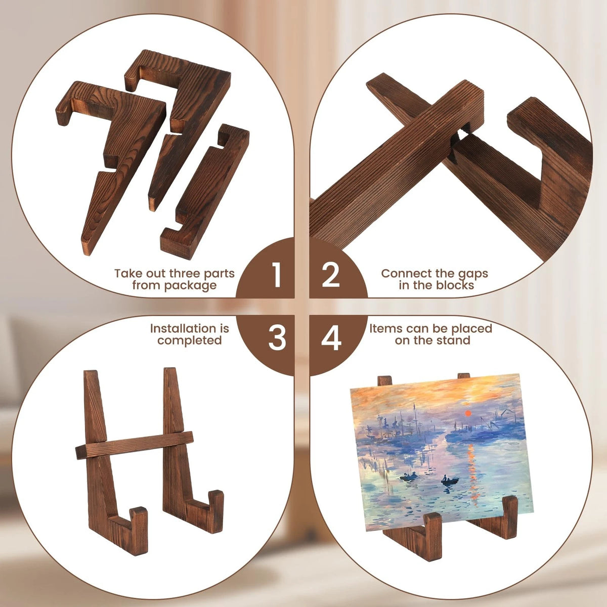 Wooden Plate Stand for Display (8.8 Inch)