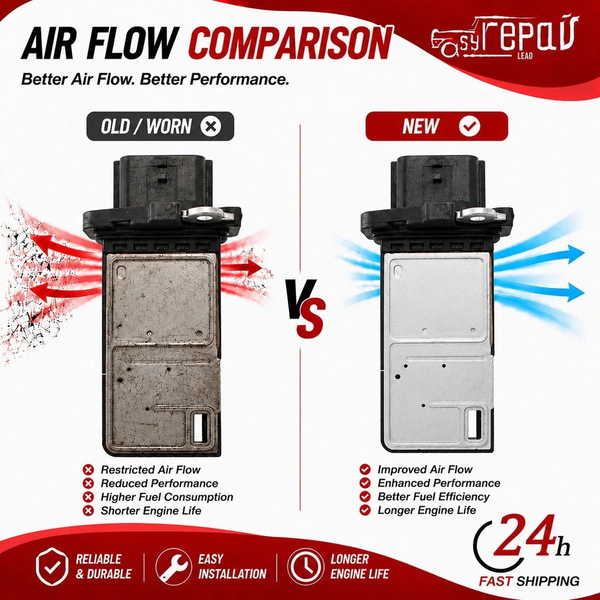 Mass Air Flow Sensor for Mercury Sable (2004) 3.0L V6 DOHC