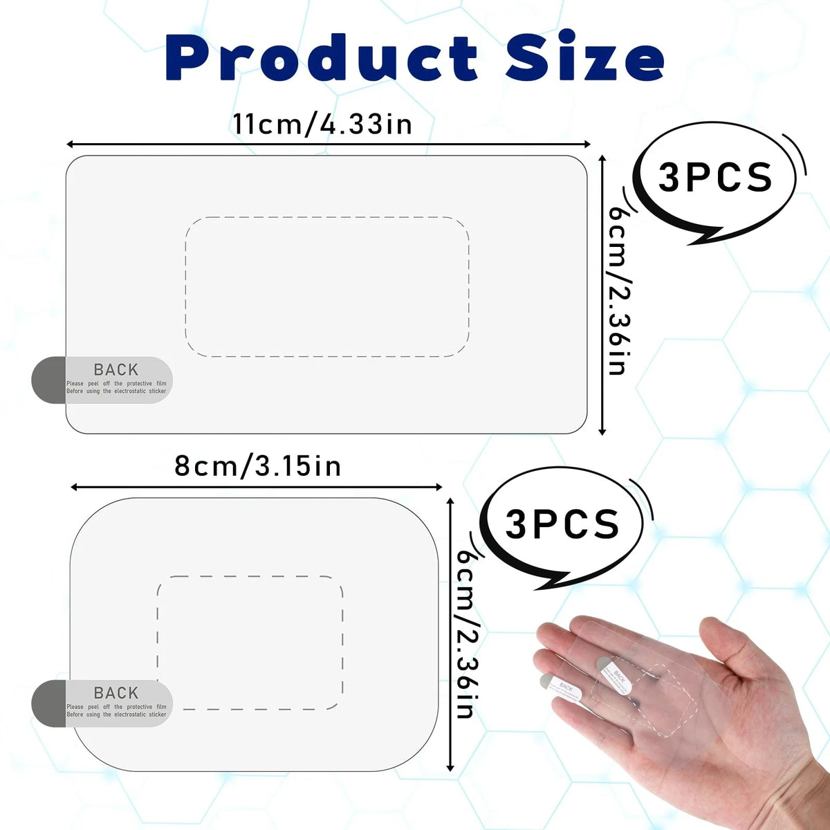 6 Pcs Dashcam Electrostatic Stickers for Universal Use (11x6cm)