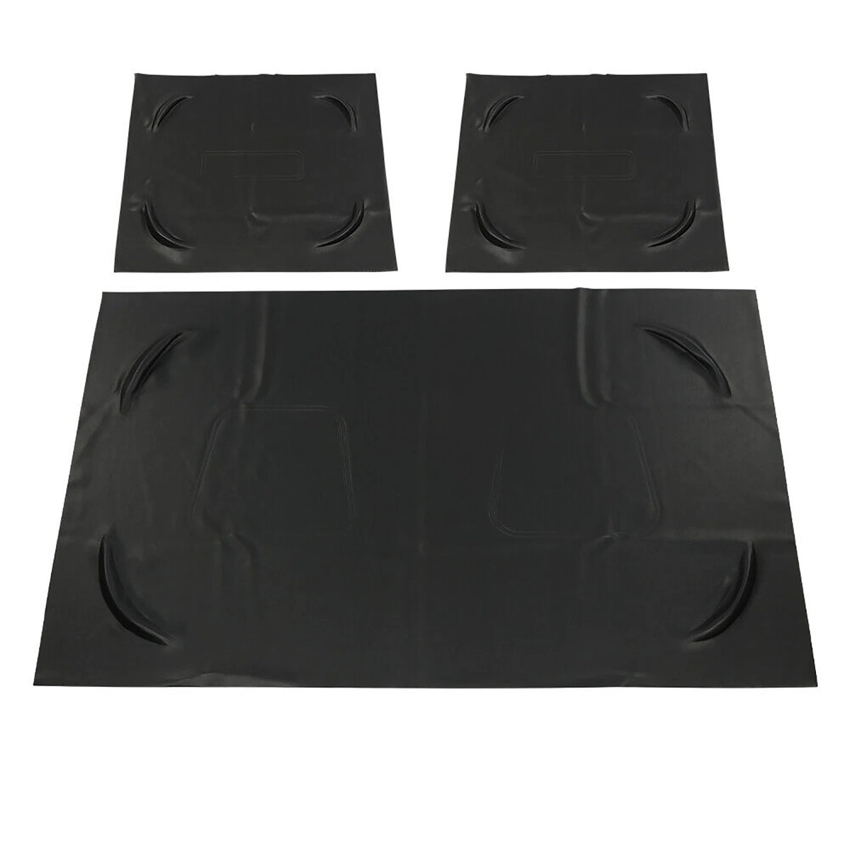 3Pcs Front Seat Covers for Club Car DS (1982–2000.5) Black Leather