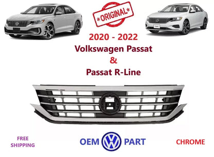 Front Upper Grille in Chrome for VW Passat (2020–2022)