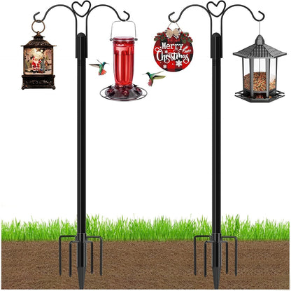 2X 76 Inch Double Shepherds Hooks for Bird Feeder and Plant Holders