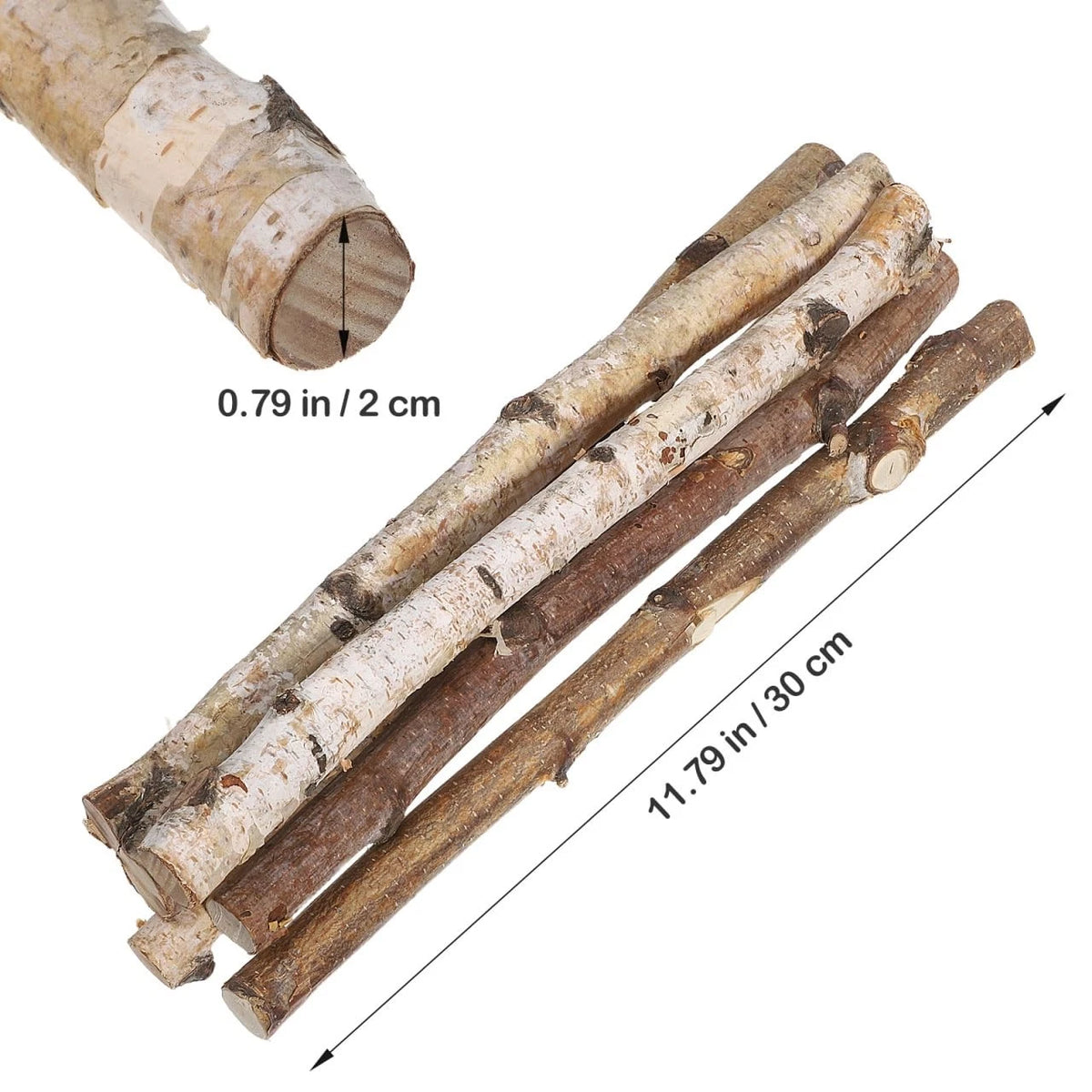 Set of 6 Small Birch Logs for Fireplace Crafts