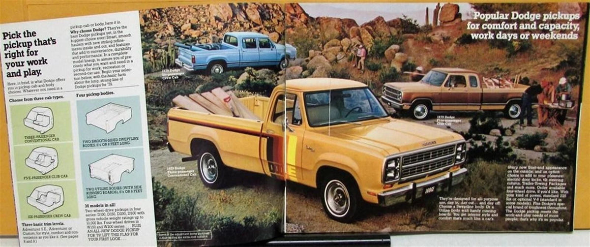 Color Sales Brochure for Dodge Pickup Trucks (1979)